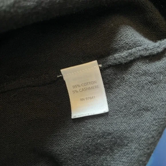 J.JILL PureJill Petite Med Cotton Cashmere Blend Faux Wrap Sweater Dress Black - Picture 9 of 13